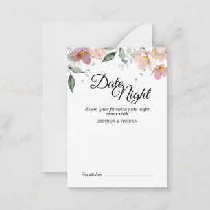 Carte d'Idée de Nuit Rose Mauve Vintage Floral