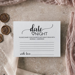 Carte d'Idée de Nuit Simple Black Calligraphie Dat