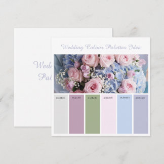 Carte d'idée Palettes couleur mariage