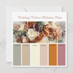 Carte d'idées de palettes de couleurs de mariage