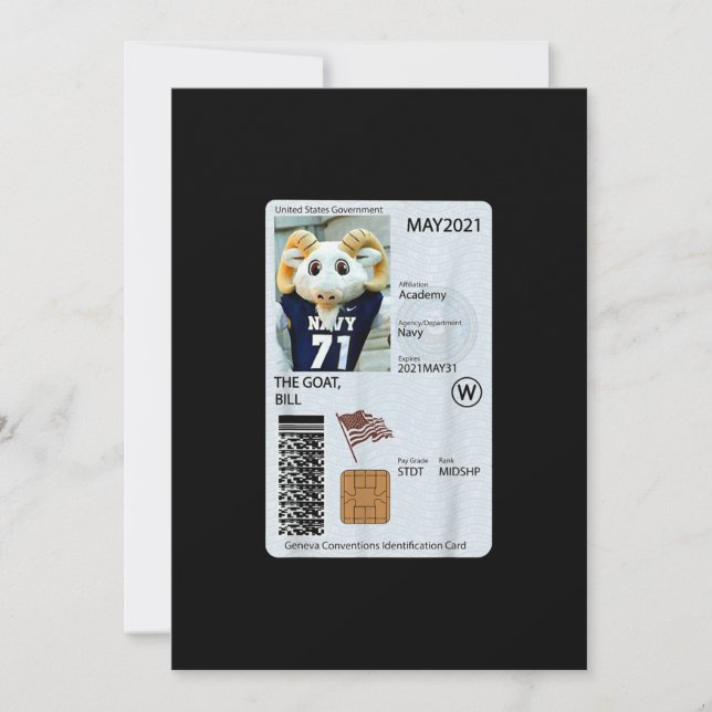 Carte d'identification de chèvre cadeau (Devant)