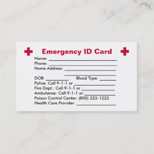 Carte d'identification de secours