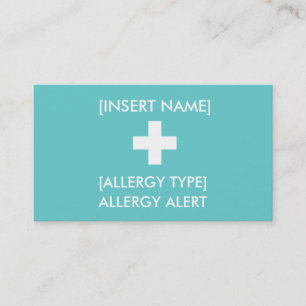 Carte d'identité d'alerte d'allergie/ICE