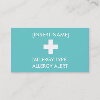 Carte d'identité d'alerte d'allergie/ICE