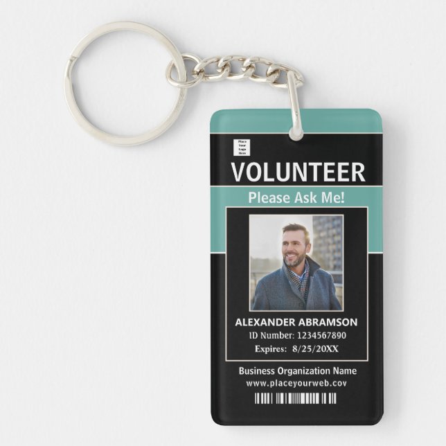 Carte d'identité de bénévole Modern Ask Me Logo Cu (Devant)