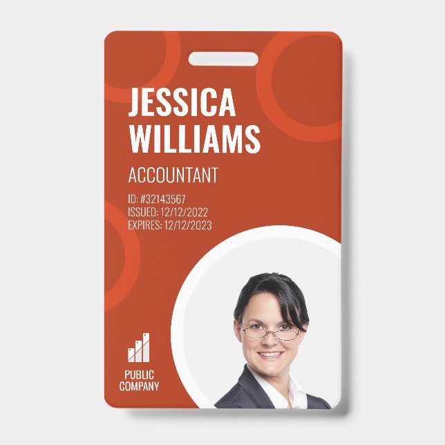 Carte d'identité de l'employé Moderne Badge de per (Avant)