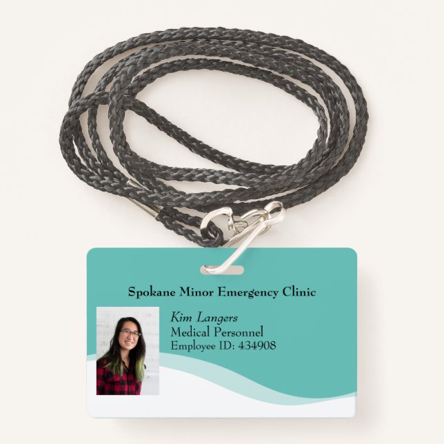 Carte d'identité horizontale Lanyard Badge génériq (Devant avec lanière)