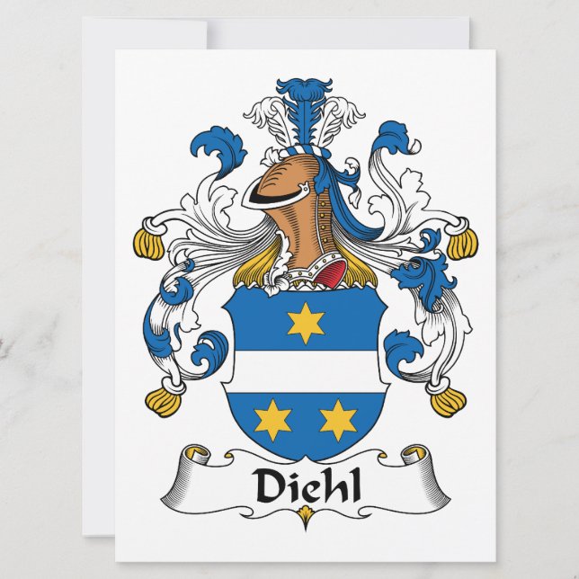 Carte Diehl Family Crest (Devant)