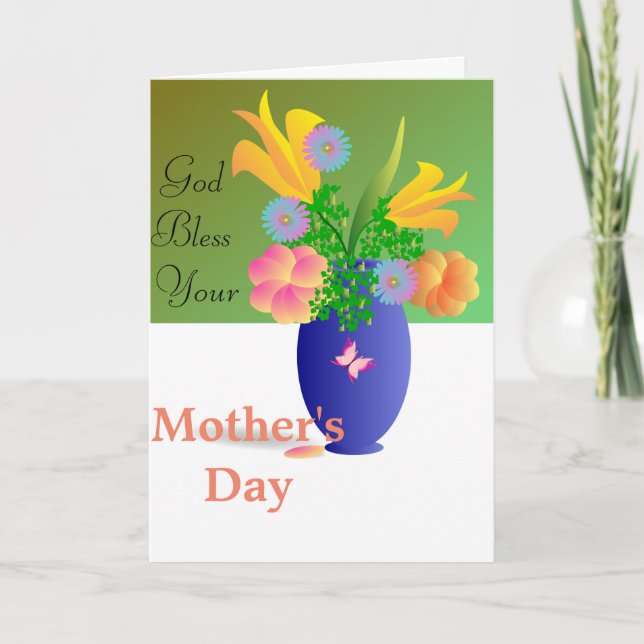 Carte Dieu bénisse la fête de ta mère (Devant)