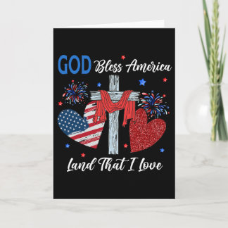 Carte Dieu bénisse l'Amérique Cœur chrétien Croix Jésus