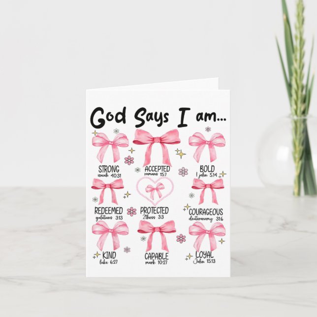 Carte Dieu Dit Que Je Suis Rose Coquette Christian Jesus (Devant)