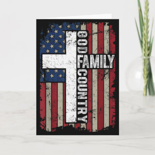 Carte Dieu Famille Pays Patriotique Chrétien Vintage Usa