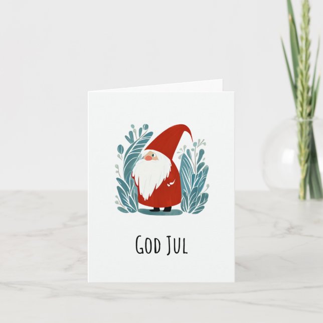 Carte Dieu juil, Noël scandinave (Devant)