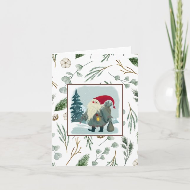 Carte Dieu juil, Noël scandinave (Devant)