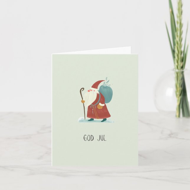 Carte Dieu juil, Noël scandinave (Devant)