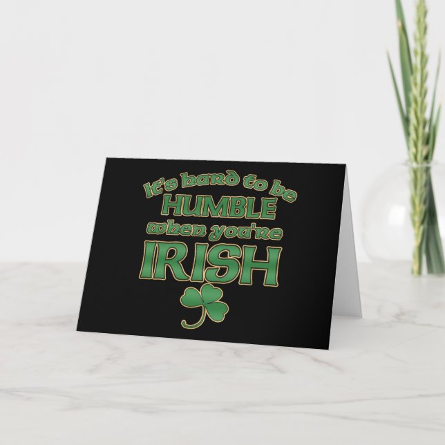 Carte Difficile d'être humble Irlandais Plaisanterie Car (Devant)