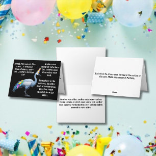 Carte Dilemme Casquette d'anniversaire de la Grue Bleue
