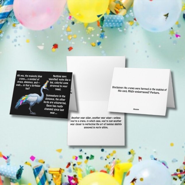 Carte Dilemme Casquette d'anniversaire de la Grue Bleue (Créateur téléchargé)