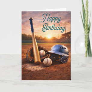 Carte d'illustration aquarelle de baseball Gant
