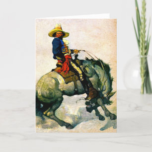 Carte d'illustration Cowboy des années 1920