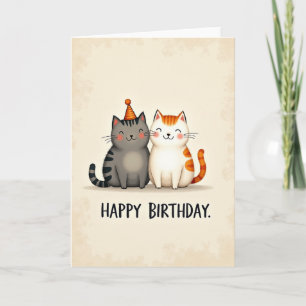 Carte d'illustration de chat de fête