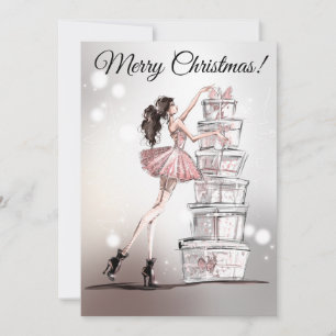 Carte d'illustration de la mode de Noël