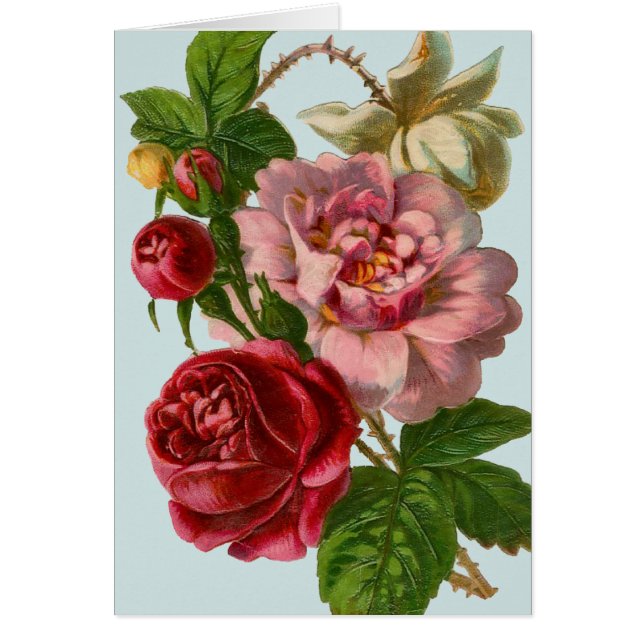 Carte d'illustration Rose victorienne (Devant)