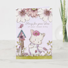Carte d'illustration Sympathy Loss of Cat Watercol