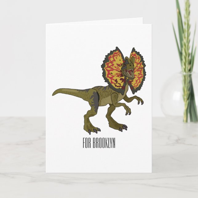 Carte Dilophosaurus dessin animé (Devant)