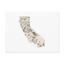Carte d'image Vintage Californie Antique State Cha