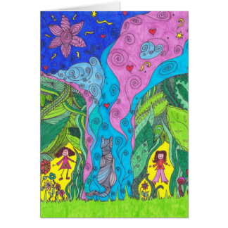 Carte d'imaginaire - chat et les gens