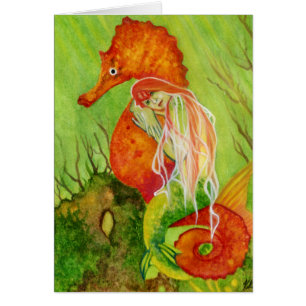 Carte d'imaginaire de sirène d'hippocampe