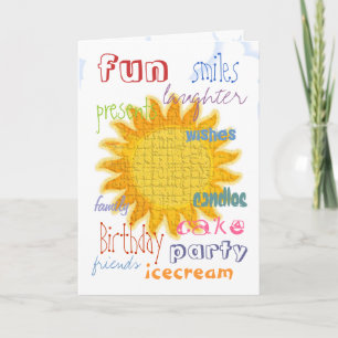 Carte Dimensionnelle Sunshine Anniversaire