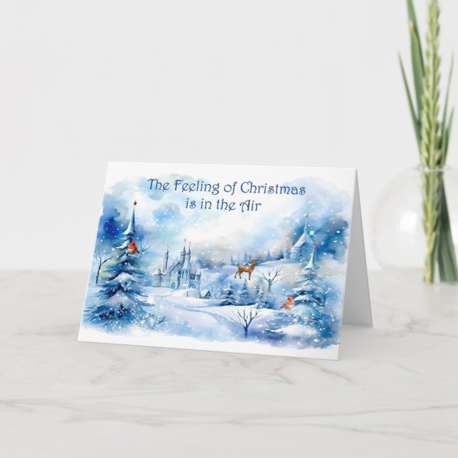 Carte d'impression de Noël en Pittoresque de neige (Devant)