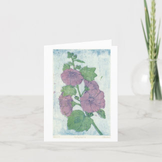 Carte d'impression Hollyhock Intaglio + Bois japon