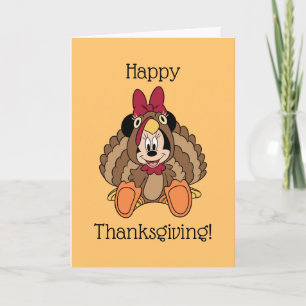 Carte Dinde de Thanksgiving de Minnie Mouse
