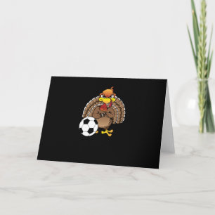 Carte Dinde drôle de Thanksgiving Soccer Cadeau de footb