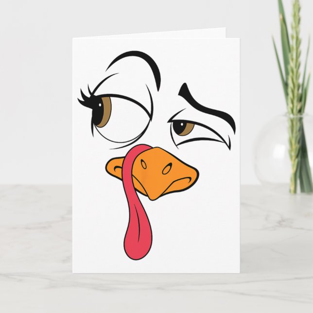 Carte Dinde drôle Dinde cool Costume de Thanksgiving pou (Devant)