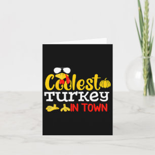 Carte Dinde la plus cool de la ville automne Funny Thank