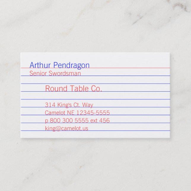 Carte d'index (Devant)