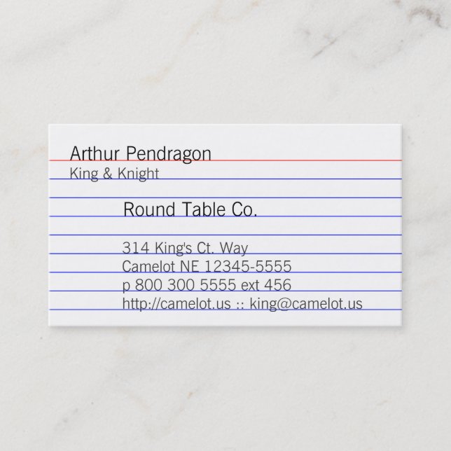 Carte d'index (Devant)