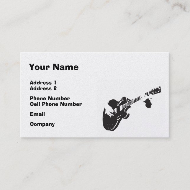 Carte d'industrie musicale - guitare noire (Devant)