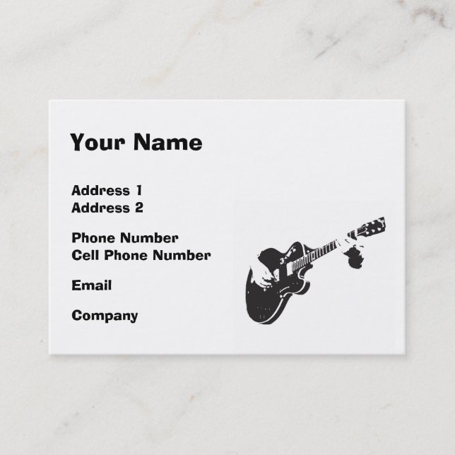 Carte d'industrie musicale - guitare noire (Devant)