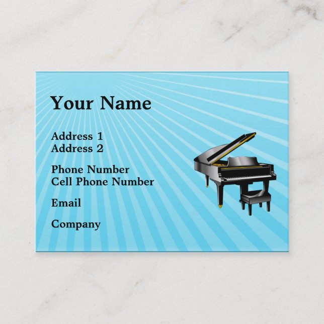 Carte d'industrie musicale - piano - bleu (Devant)