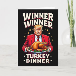 Carte Dîner de dinde de gagnant de Trump drôle de gagnan