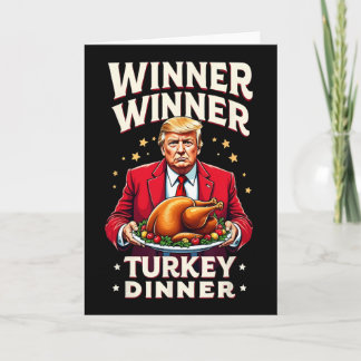 Carte Dîner de dinde de gagnant de Trump drôle de gagnan