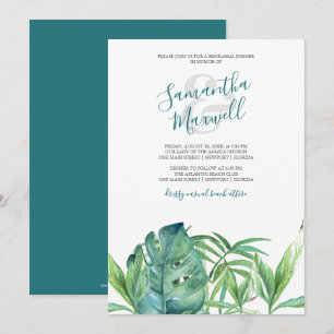 Carte Dîner de répétition Aquarelle Feuilles de Palmier