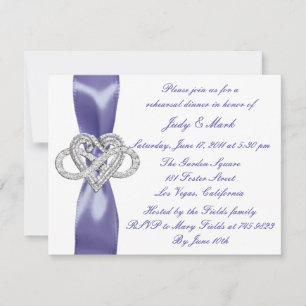 Carte Dîner de répétition Coeur bleu pourpre Infinité