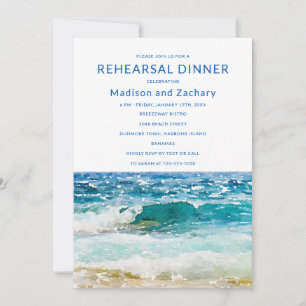 Carte Dîner de répétition de mariage de plage tropicale