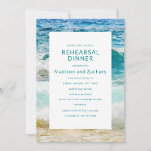 Carte Dîner de répétition de mariage de plage tropicale